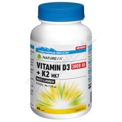 NatureVia Vit.D3 3000IU + K2 MK7 cps60