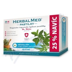 HerbalMed Dr.Weiss Eukal+máta+vit.C 24+6