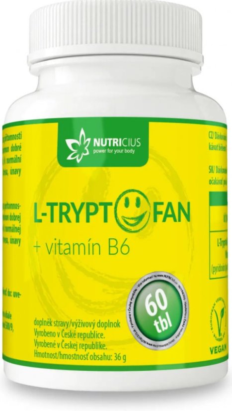 L-Tryptofan+vit. B6-200mg/2.5mg tbl.60