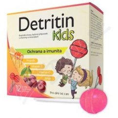 Detritin Kids lízátka na imun.višeň 12ks