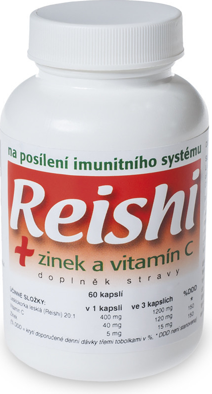 Reishi+Zinek a vitamín C cps.60