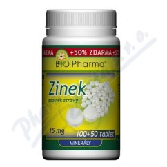 Zinek 15mg tbl.100+50 Bio-Pharma