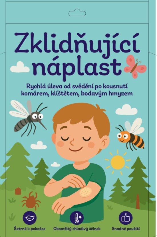 Zklidňující náplast od svědění po kousnutí hmyzem 12ks