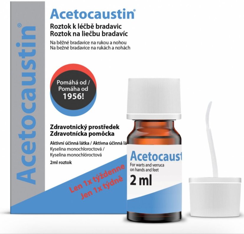 Acetocaustin roztok k léčbě bradavic 2ml