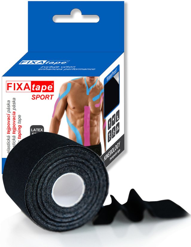 Tejp.paska FIXAtape Kinesio 5cmx5m/černá