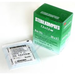 Gáza kompr.ster.Sterilkom.7,5x7,5cm/25x2