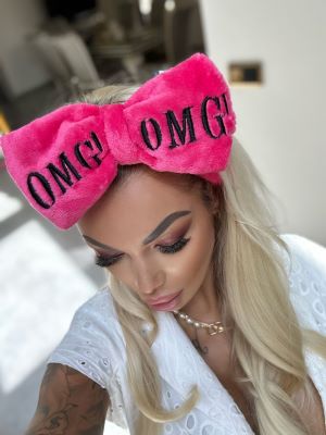 Double Dare kosmetická čelenka s mašlí OMG světle růžová
